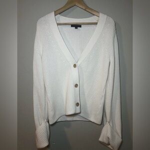 Banana Republic Womens Heavyweight Button Up Cardigan Sweater Size M White